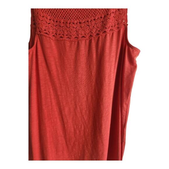 J Jill sz xs boho cotton blend sleeveless crochet top orangish red tank top - Picture 7 of 10